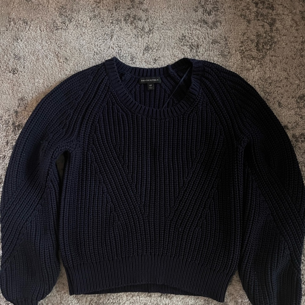 Banana Republic Navy Cable Knit Sweater